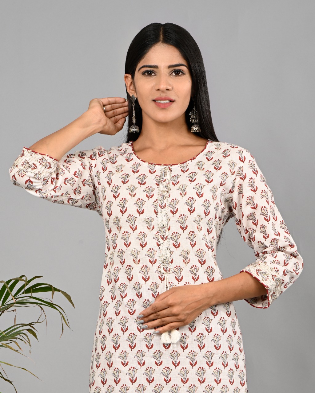 Pure Cotton Flower Print Kurti
