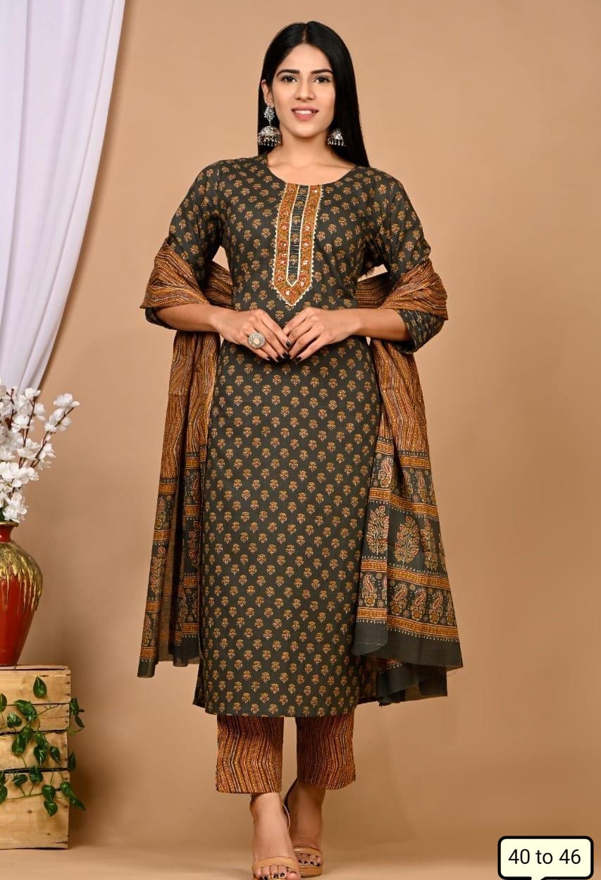 Elegant Pure Cotton Ajrakh