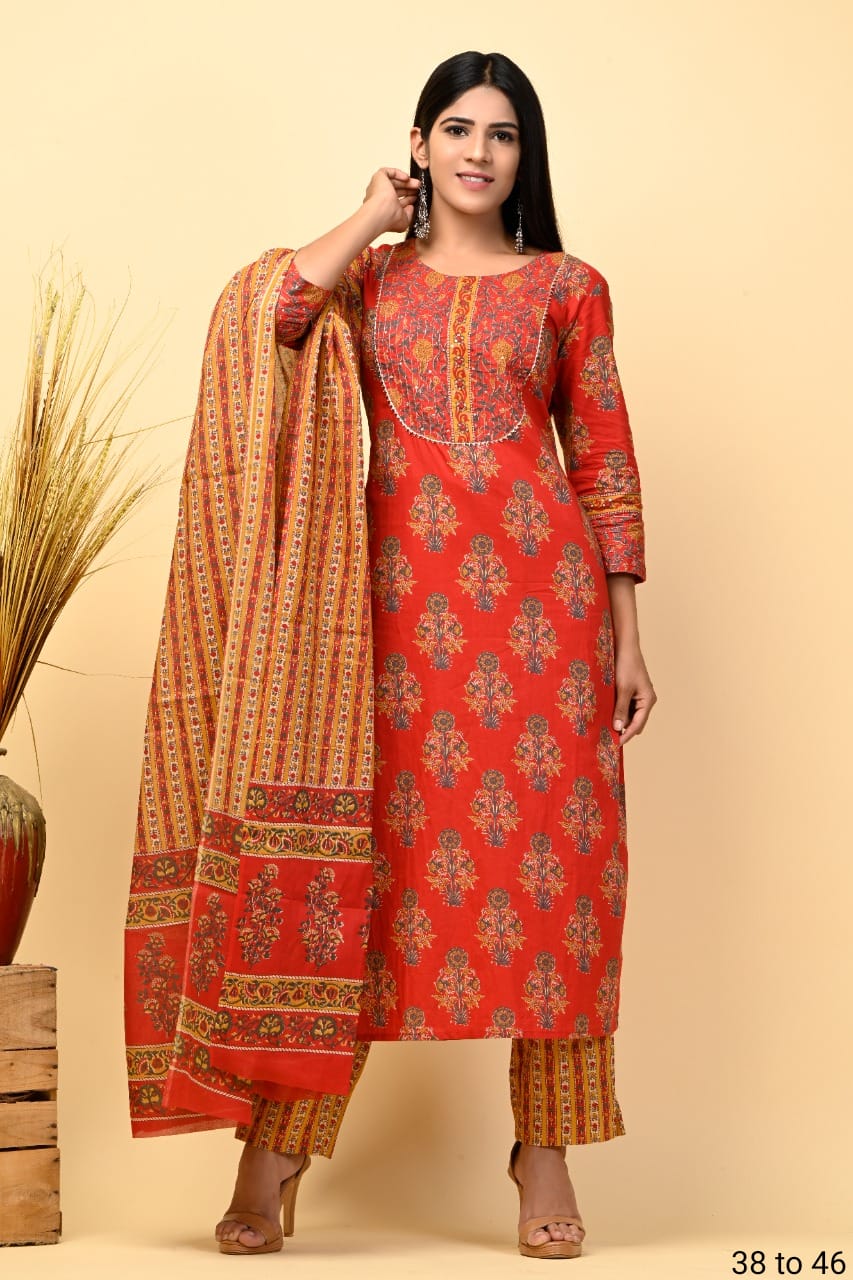 Elegant Pure Cotton Ajrakh