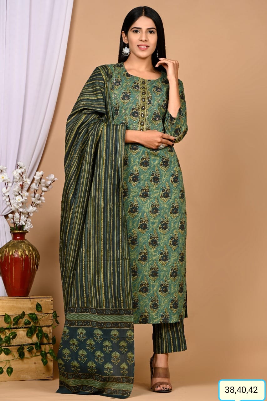 Elegant Pure Cotton Ajrakh