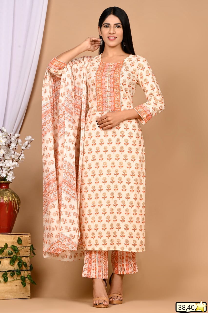 Elegant Pure Cotton Ajrakh