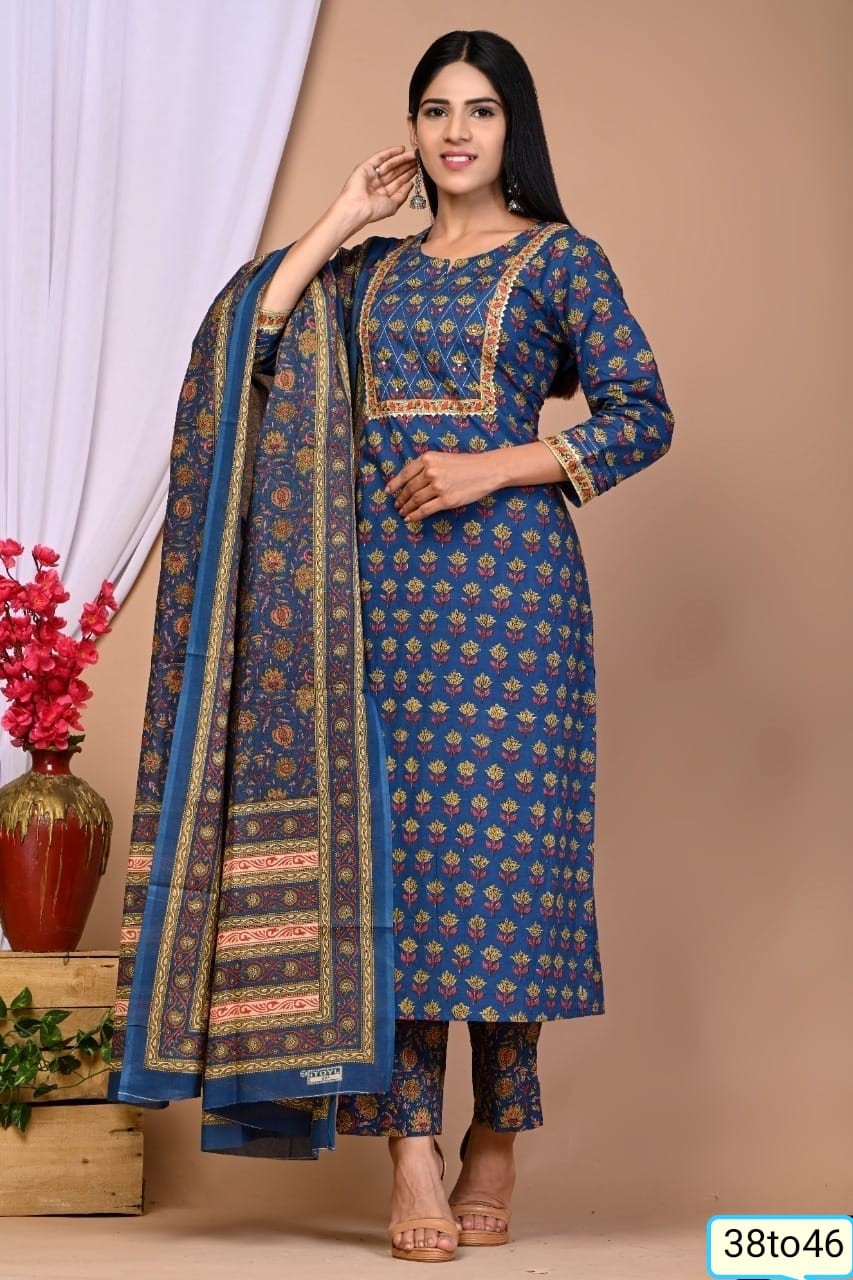 Elegant Pure Cotton Ajrakh