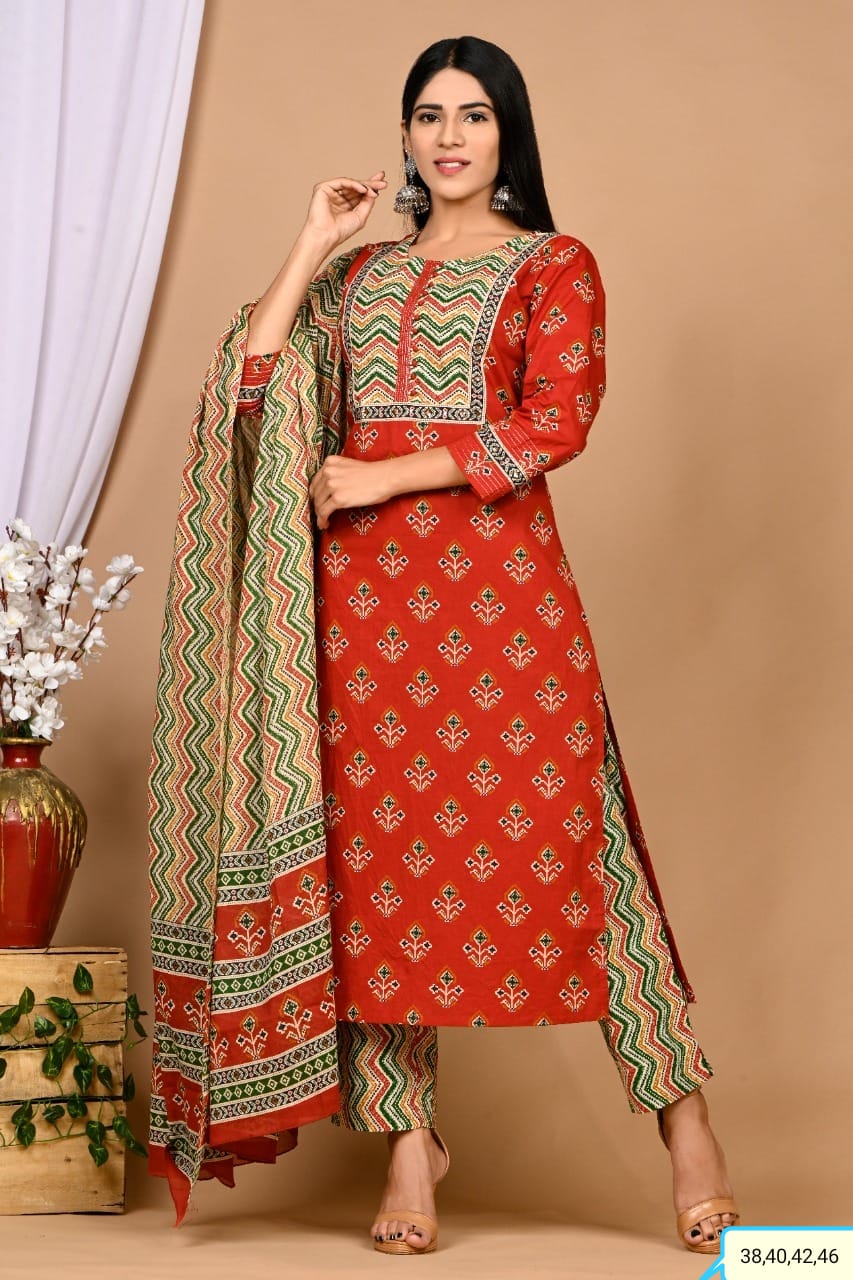 Elegant Pure Cotton Ajrakh