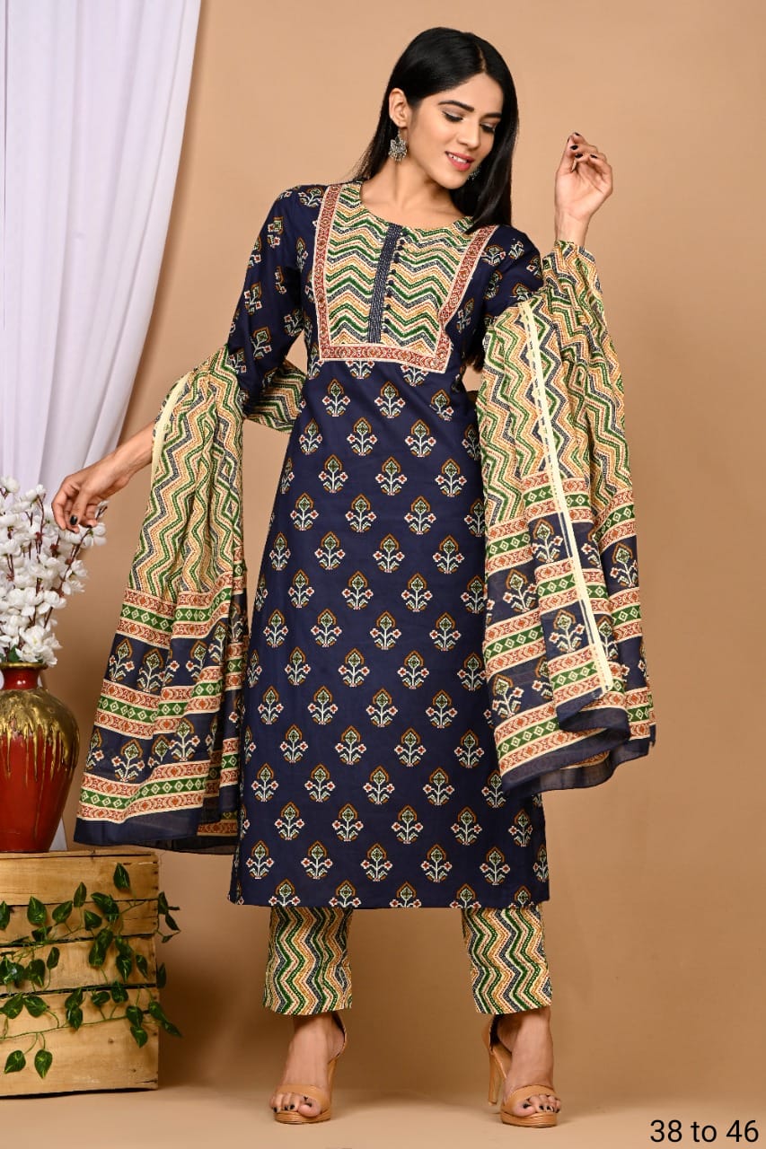 Elegant Pure Cotton Ajrakh
