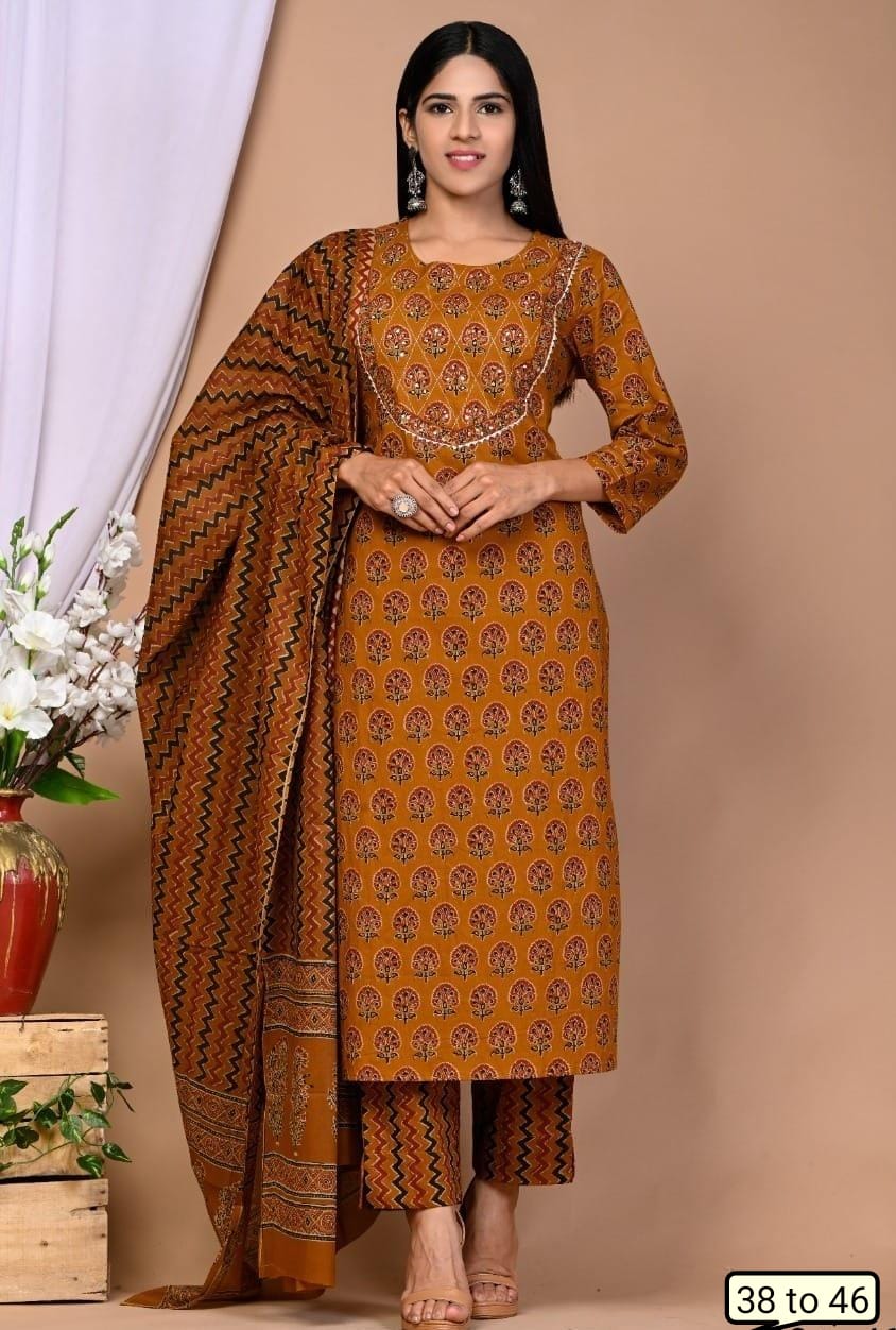 Elegant Pure Cotton Ajrakh
