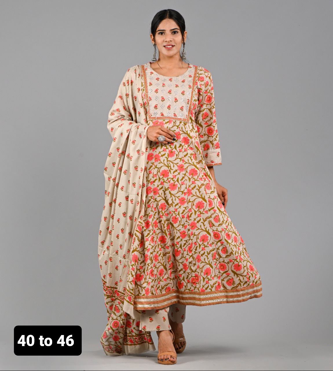 Elegant Pure Cotton  Block Print