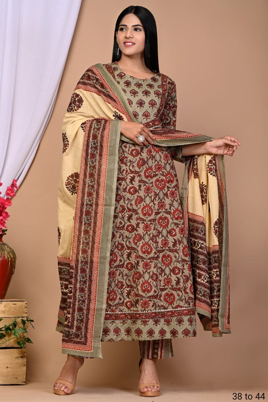 Elegant Pure Cotton  Block Print