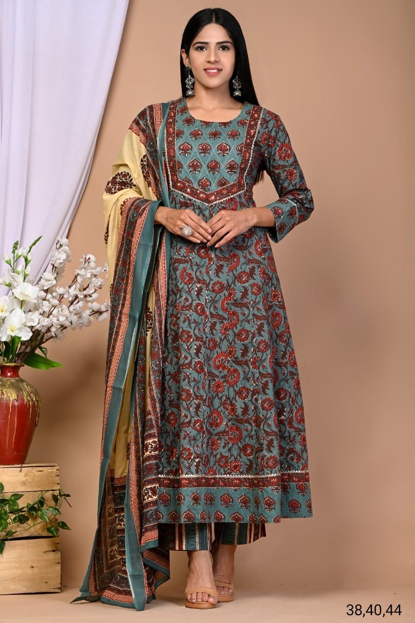Elegant Pure Cotton  Block Print